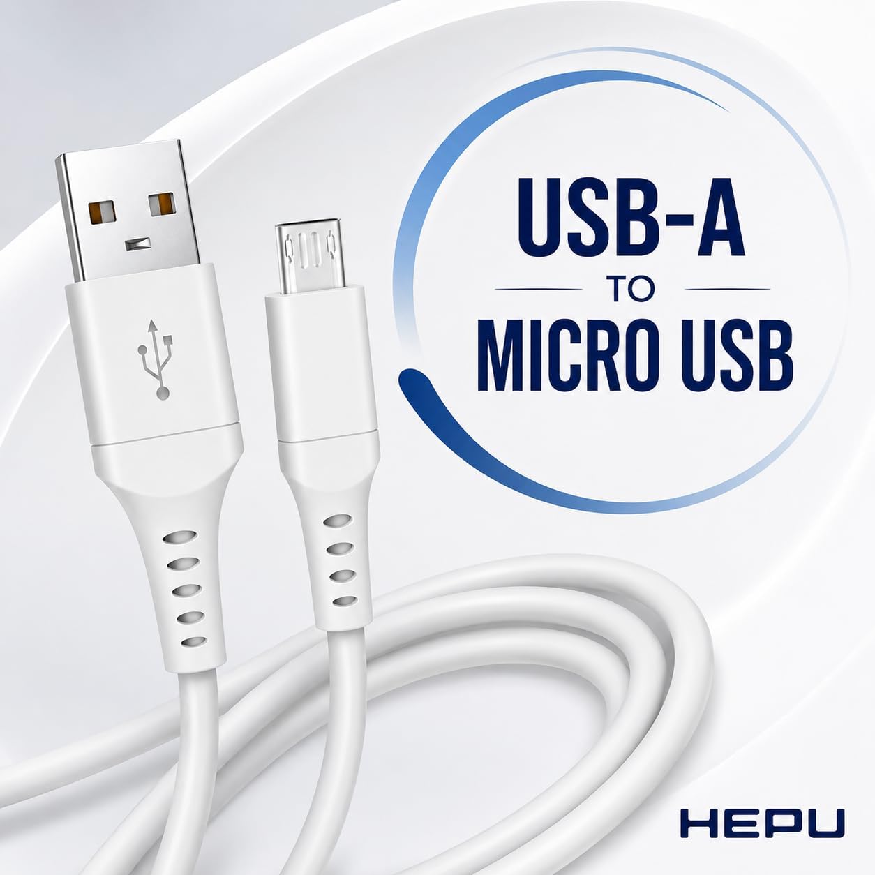 HP-NYK003 Nova Series USB-A to Micro USB 3.1A Hızlı Şarj ve Veri Transfer Kablosu (1 Metre) – Micro USB Destekli Android Cihazlar Powerbank ve Hoparlörler ile Uyumlu Beyaz