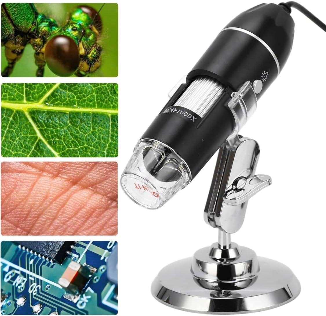 1600X Zoom 2MP USB Dijital Mikroskop 8 Ledli Kamera Saç, Cilt Analizi, Eğitim, Endüstriyel