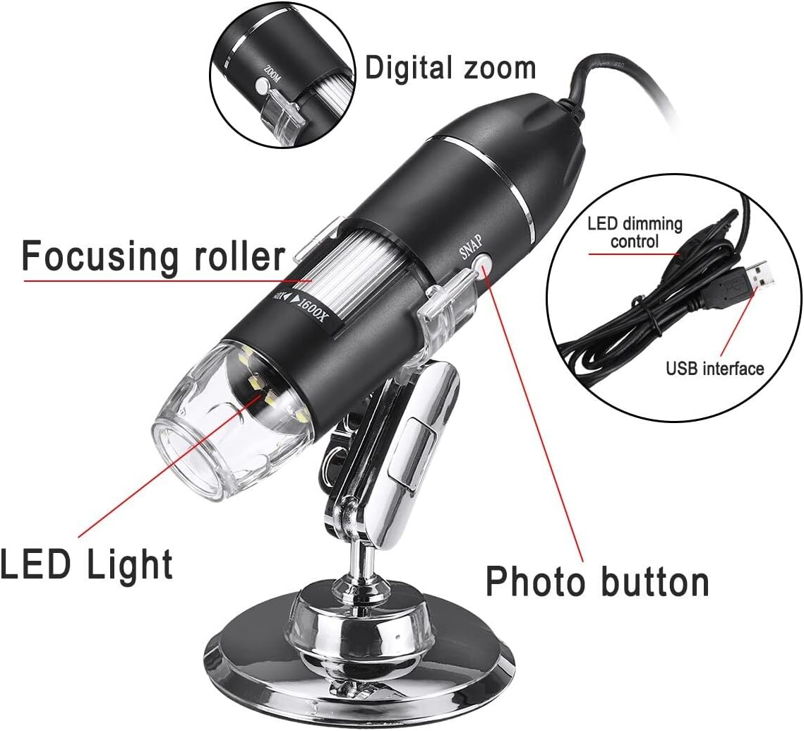 Cilt Ve Saç Analiz Cihazı 1600x 2.MP USB 8 Led Digital Mikroskop