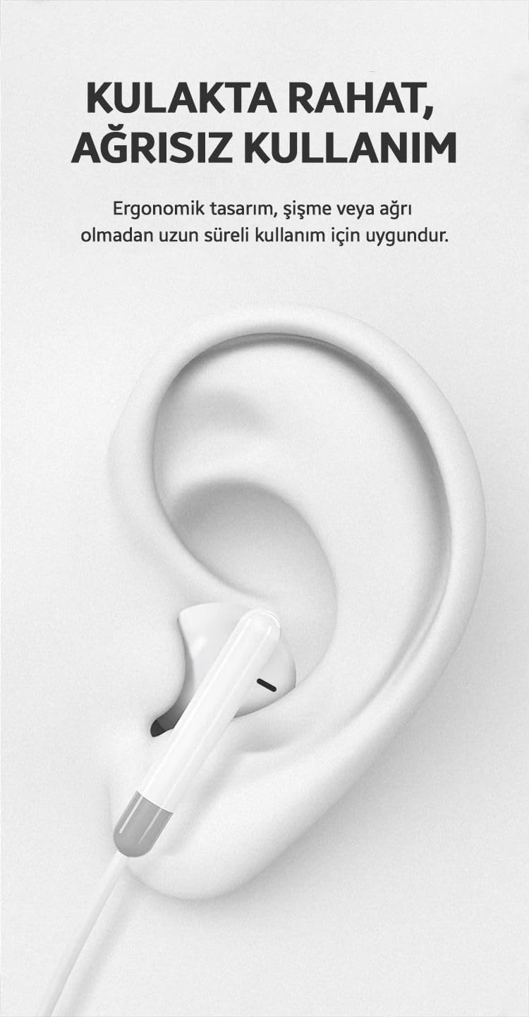 Jack Girişli Mikrofonlu Kablolu Kulaklık 3.5mm
