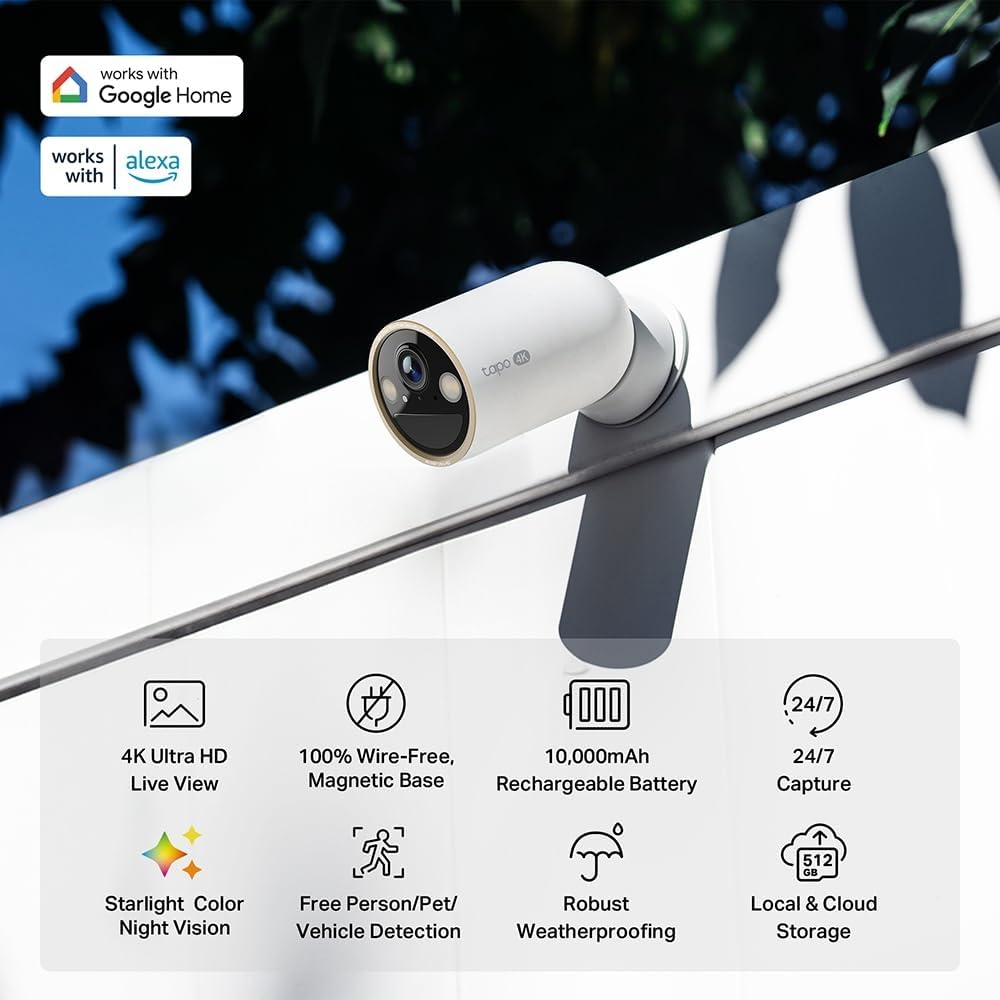 C460 | 4K 8MP Bataryalı Dış Mekan Güvenlik Kamerası | 10000 mAh | Starlight Renkli Gece Görüşü | AI İnsan/Evcil Hayvan/Araç Algılama |IP66| Wi-Fi | microSD & Bulut | Güneş Paneli Desteği