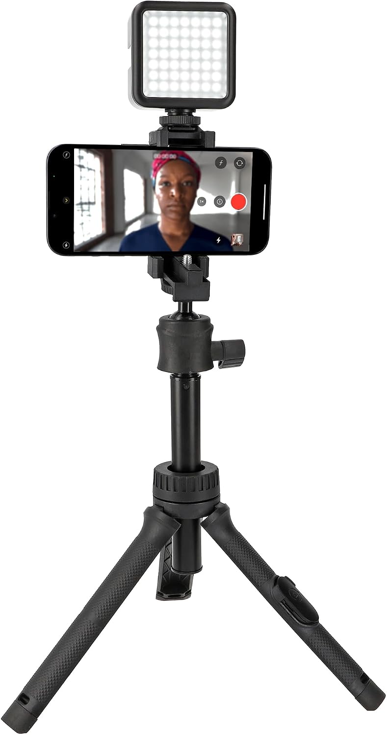 F3 Mini Tripod & Selfie Çubuğu – 2’si 1 Arada, Bluetooth Uzaktan Kumanda, 75 cm Uzayabilen, 2,5 kg Taşıma Kapasiteli, Telefon & Kamera Uyumlu