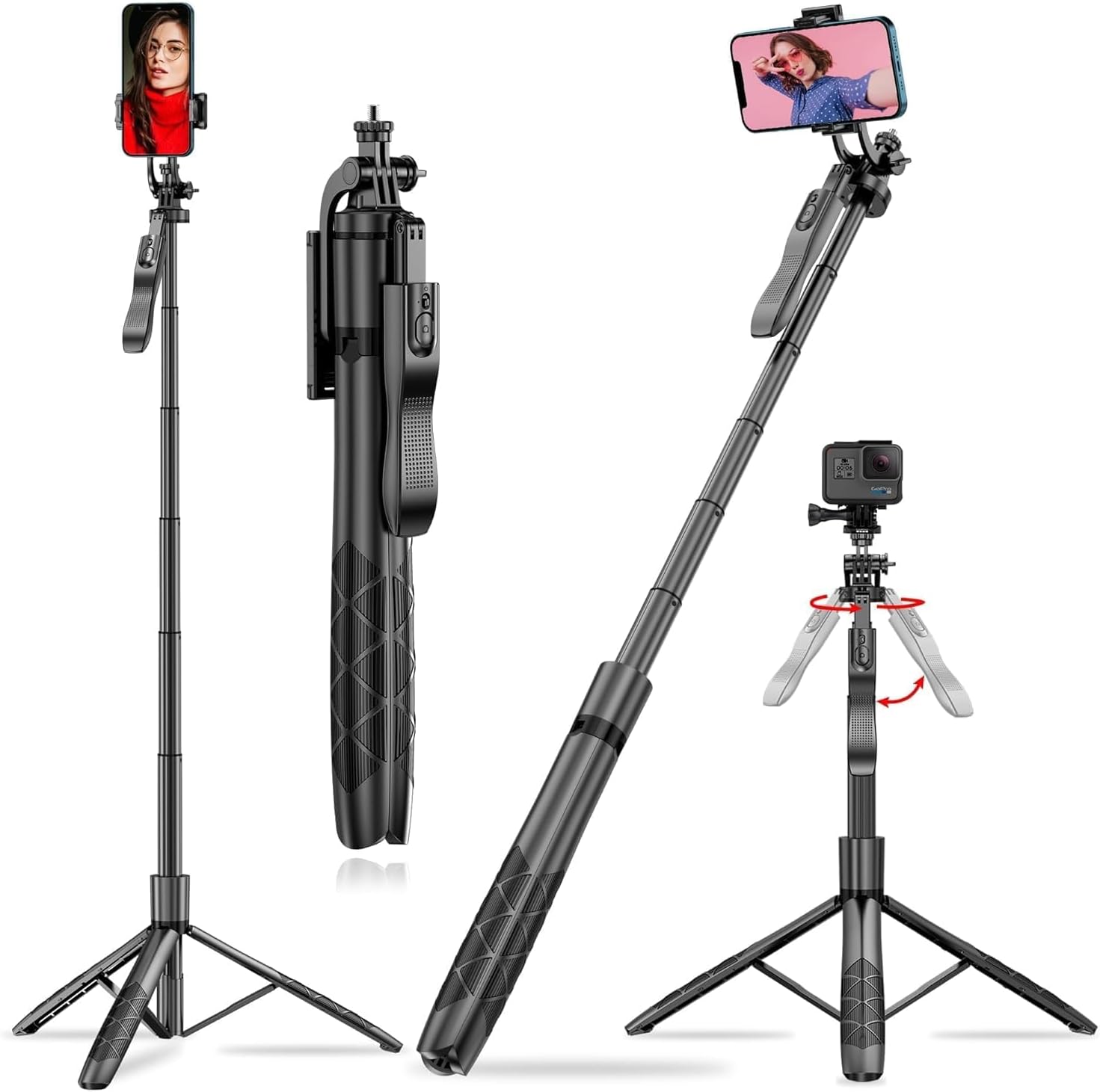 L16 Selfie Çubuğu Uzaktan Kumandalı 157 Cm Tripod Özçekim 360 Derece Alüminyum Masa Üstü Tripod