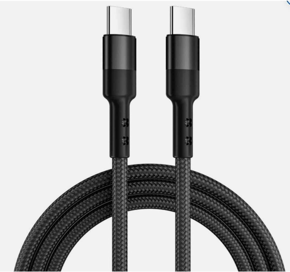 Samsung Galaxy M04/M14/M34/M54 5G ile Uyumlu 120W Örgülü Type-C Hızlı Şarj Kablosu, Siyah AZD237SEMR285