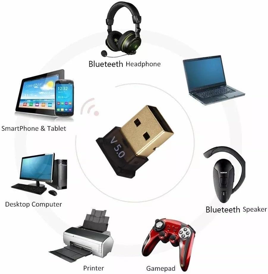 PX-AC-BTU50 Bluetooth 5.0 USB Adaptör, Mini Dongle Bluetooth Alıcı, PC Laptop Notebook İçin Kablosuz Bluetooth Çevirici, Windows 10/11 Tak Çalıştır USB Bluetooth Dongle