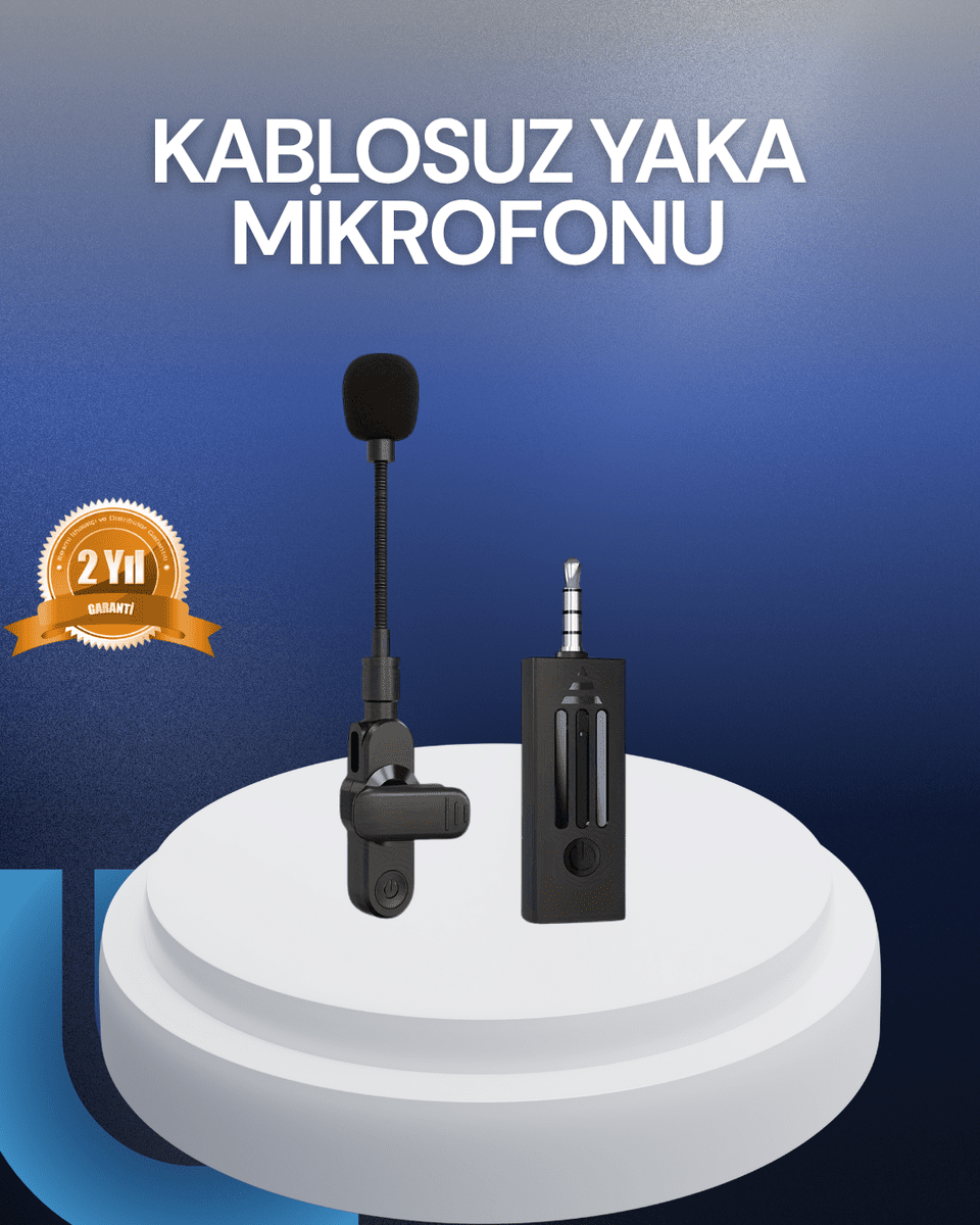 Profesyonel Ses Kayıt İçin Kablosuz Mini Yaka Mikrofonu