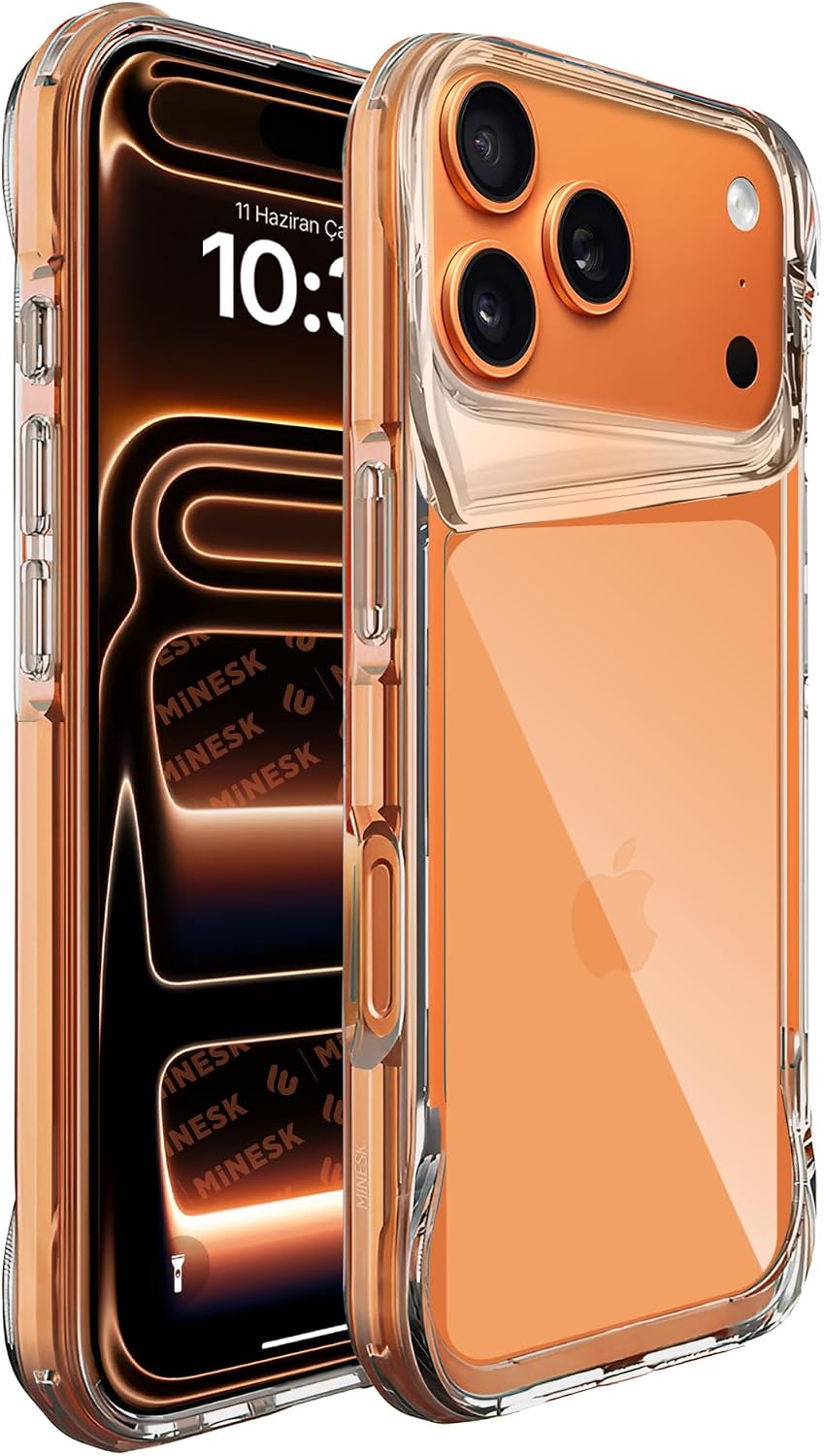 iPhone 17 Pro için Defend Serisi Kristal Berraklığında Ultra Şeffaf Arkası Sert Polikarbonat Kenarları Yumuşak Silikon Super Koruyucu Özellikli Kılıf (Şeffaf, 17 Pro)