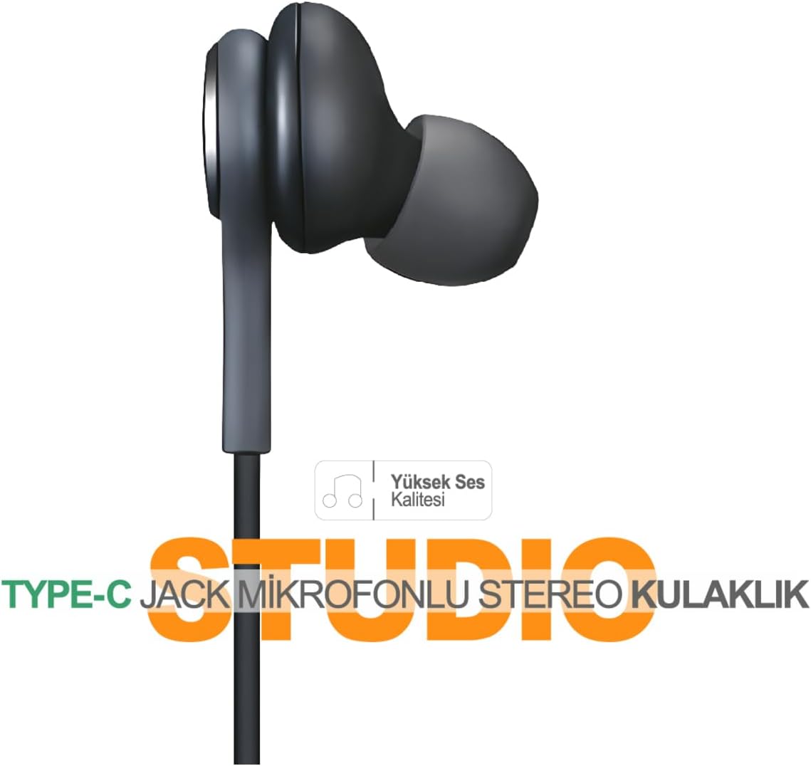AKG Type-C Kulaklık, Samsung A72/A73/A53/M23/M33/S20/S21/S22/S23 Uyumlu, Siyah, Mikrofonlu L310KBKL102