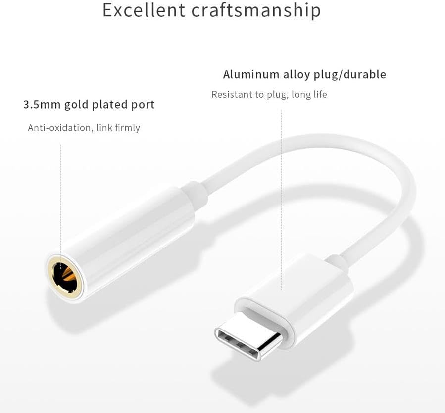 1744 Type C To 3.5mm Kulaklık Ses Çevirici Dönüştürücü USB Type-C Male to 3.5 mm Female Stereo Audio Adapter Aux Adaptör (Samsun modeller ile uyumlu değildir)