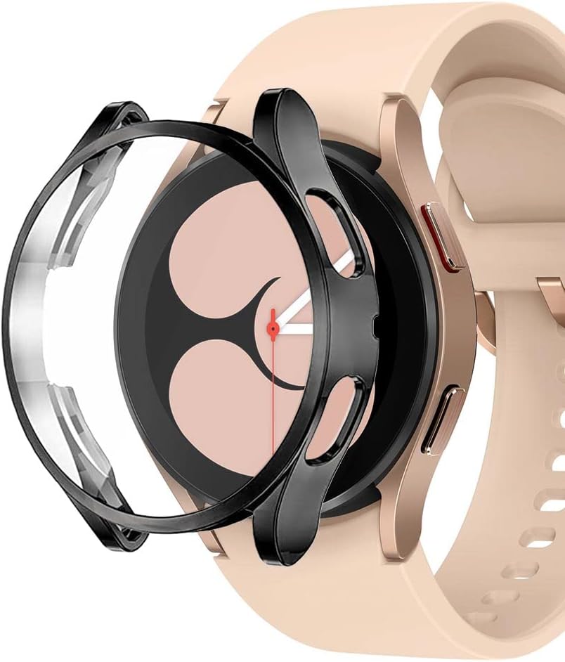 Samsung Galaxy Watch 4 40mm için Kılıf 360 Full Round Soft Silicone Siyah [Galaxy Watch 4 40mm ile Uyumlu Kılıf - Siyah]