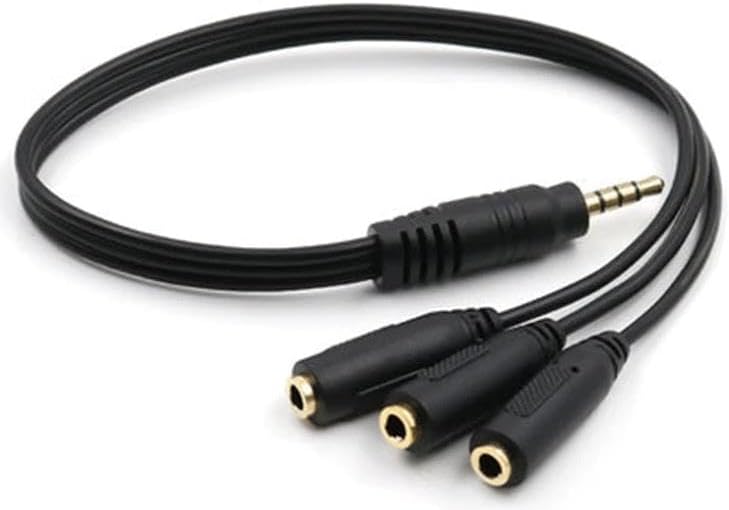 0043 Kulaklık Mikrofon Çoklayıcı 3 Port 3.5mm Splitter Çevirici 30Cm 3,5 mm Erkek 1X Adet - 3,5 DişiX3 Adet KULAKLIK ÇOKLAYICI, SpLİTTER Tüm 3,5mm portu bulunan cihazla Dönüştürücü Adaptör
