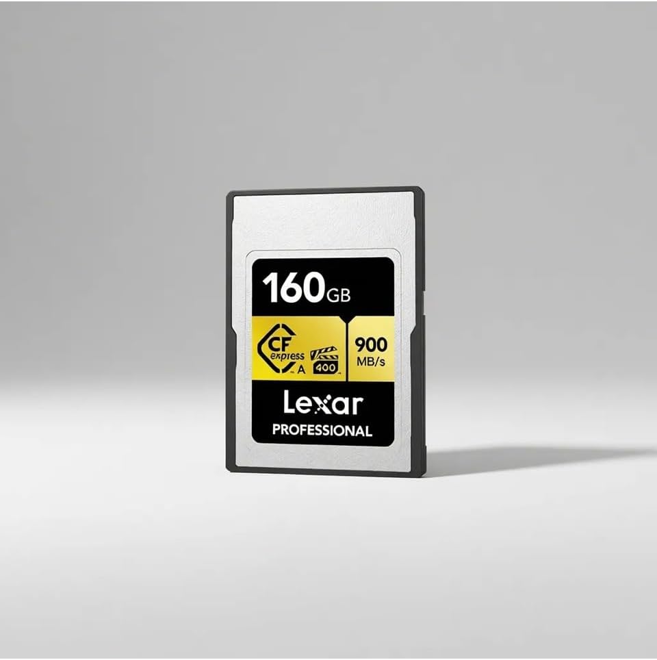 160GB Profesyonel CFexpress Tip A Altın Serisi Hafıza Kartı, 900MB/s'ye Kadar Okuma, Sinema Kalitesi 8K Video, Dereceli VPG 400 (LCAGOLD160G-RNENG)