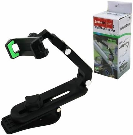 Araç Dikiz Aynası Telefon Tutucu, 360° Dönebilen Kol, Mandalı Montaj, Ayarlanabilir Genişlik 12.9-25.5cm