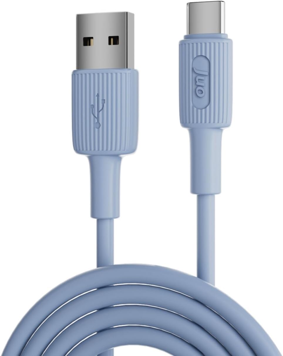 12W USB-A to Type-C Silikon Hızlı Şarj ve Data Kablosu Mavi 1 Metre