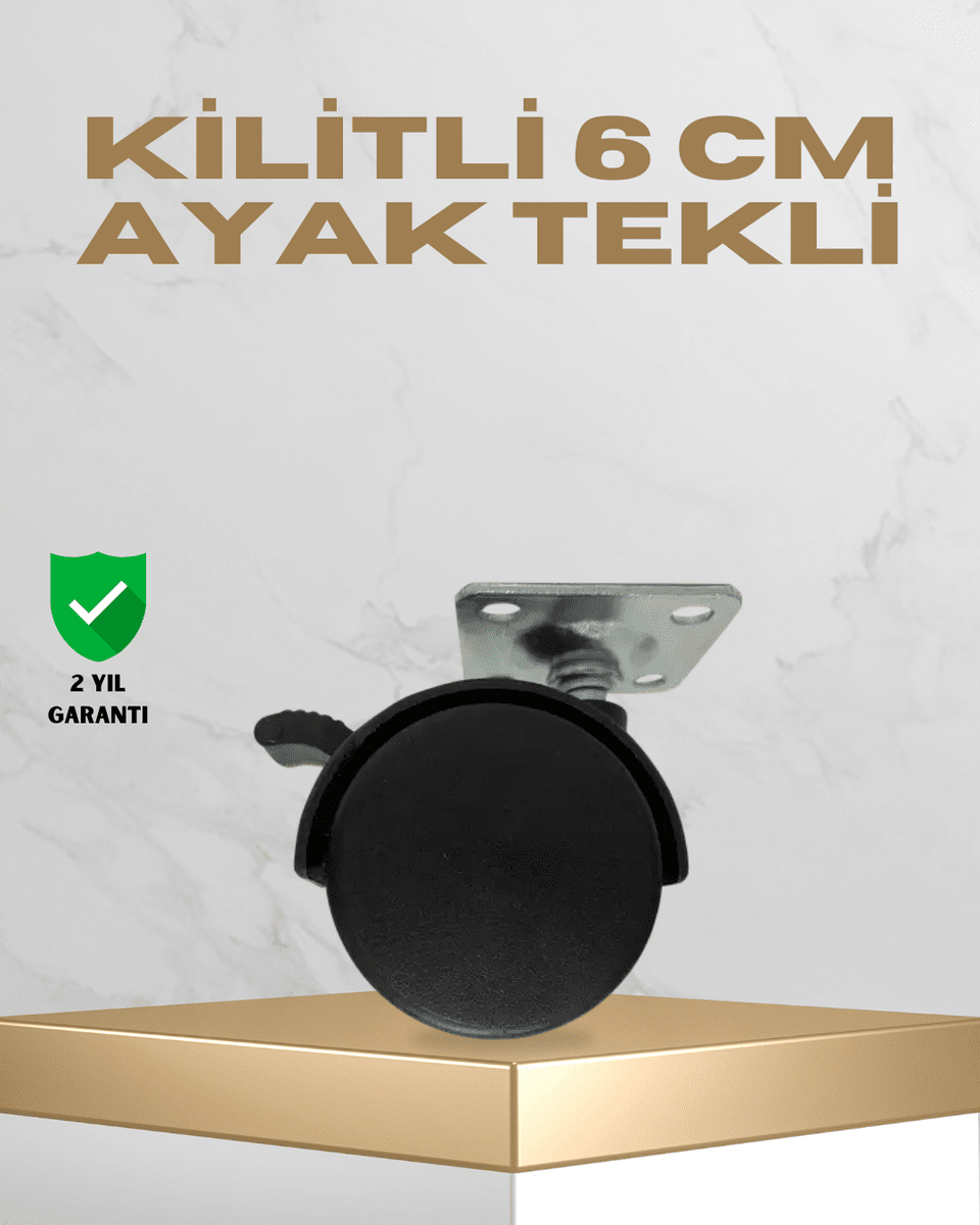 Sehpa ve Masa İçin 6 cm Kilitli Ayak