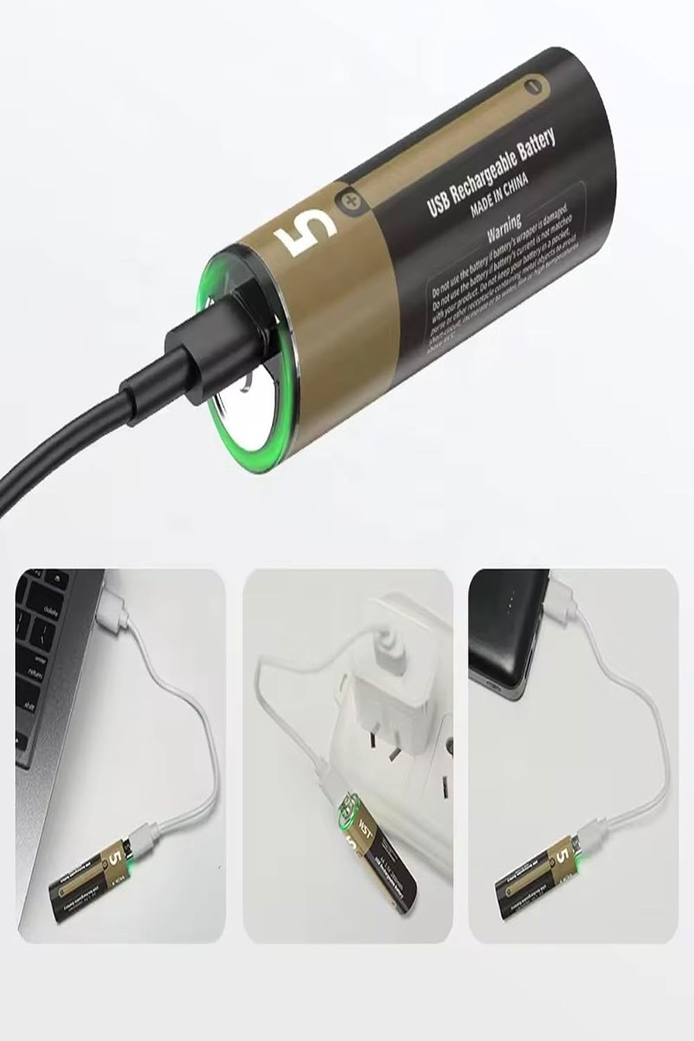 USB Type-C Şarjlı AA Pil 1.5V 1000+ Kez Şarj Edilebilir Lityum Kalem Pil 2'li Paket