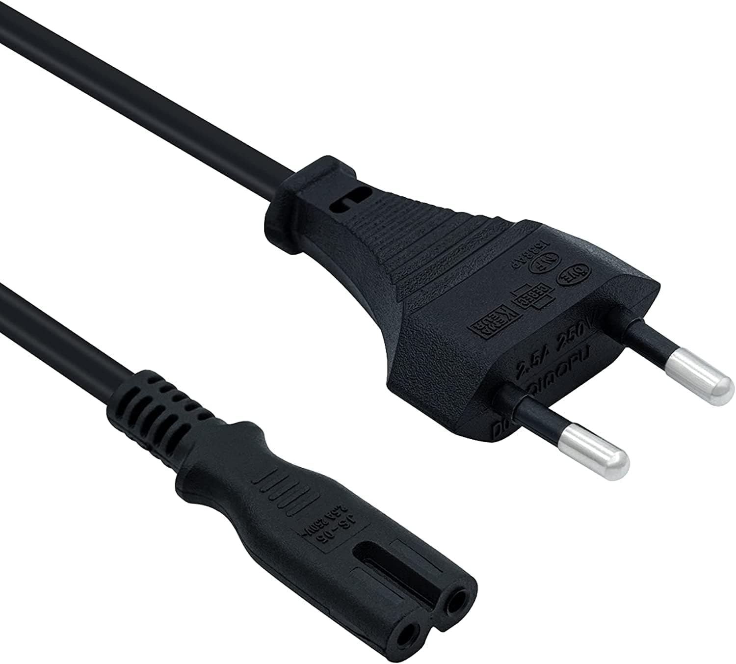PS3 / PS4 / PS5 / XBox Series S-X Uyumlu Güç Kablosu 1.5 Metre 2Pin Güç Kablosu Projeksiyon - Monitör - Tv Universal 2Pin Güç Kablosu Teyp Fişi (1)