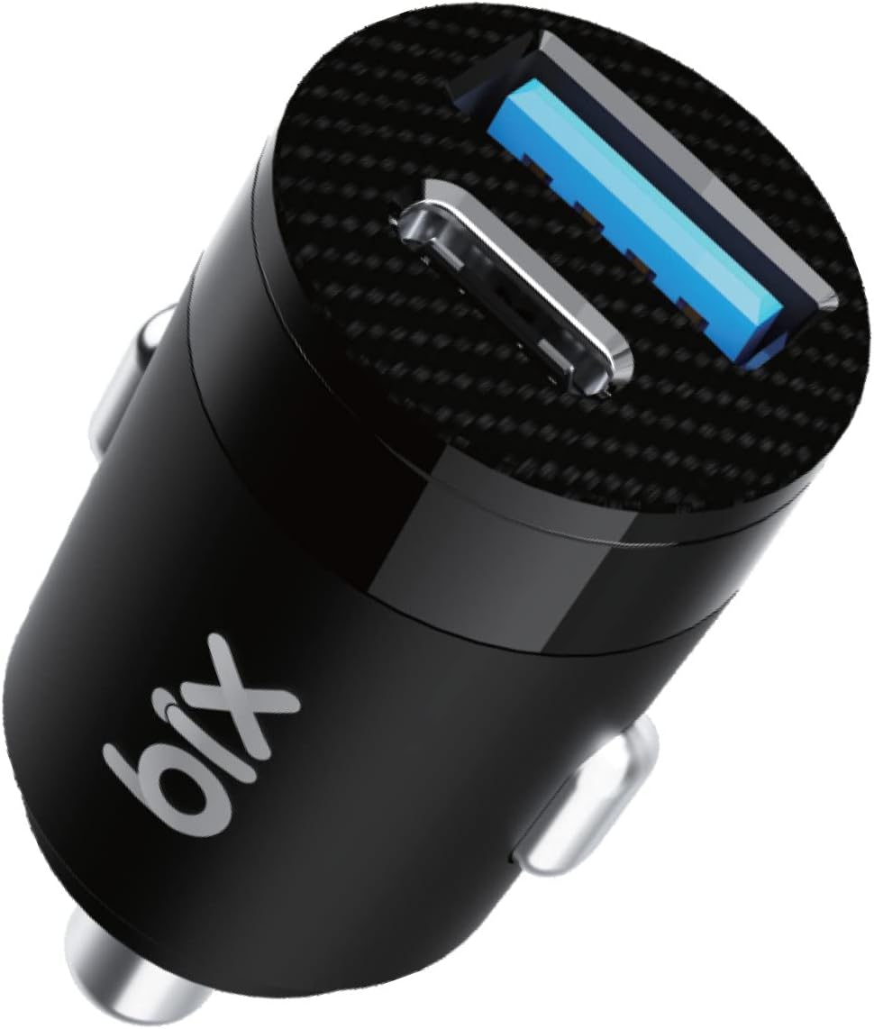 BXAC65C 65W PD Type-C & 18W USB-A Girişli Çift Portlu Hızlı Şarj Özellikli Araç İçi Şarj Cihazı Siyah