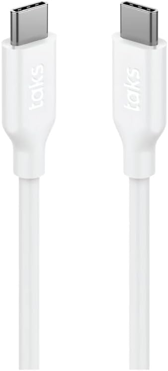 taks USB-C - USB-C 120cm 60W PD/QC Hızlı Şarj/Data Kablosu Beyaz
