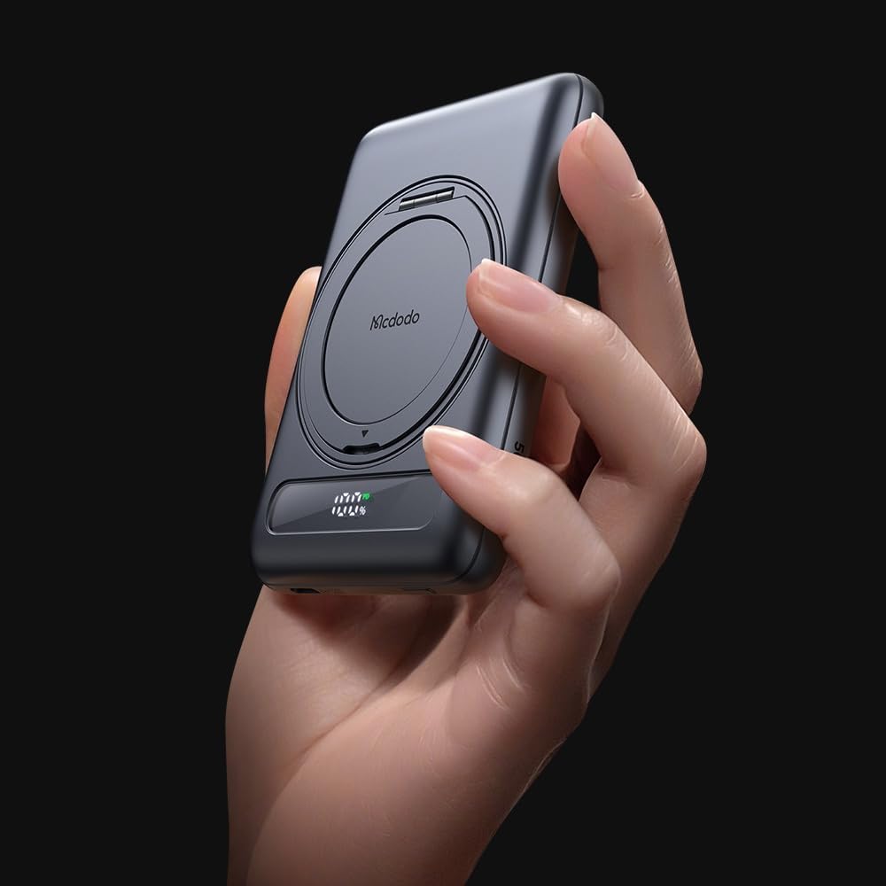 MC-8361 5000mAh 20W 360° Halka Standlı Metal Manyetik PowerBank