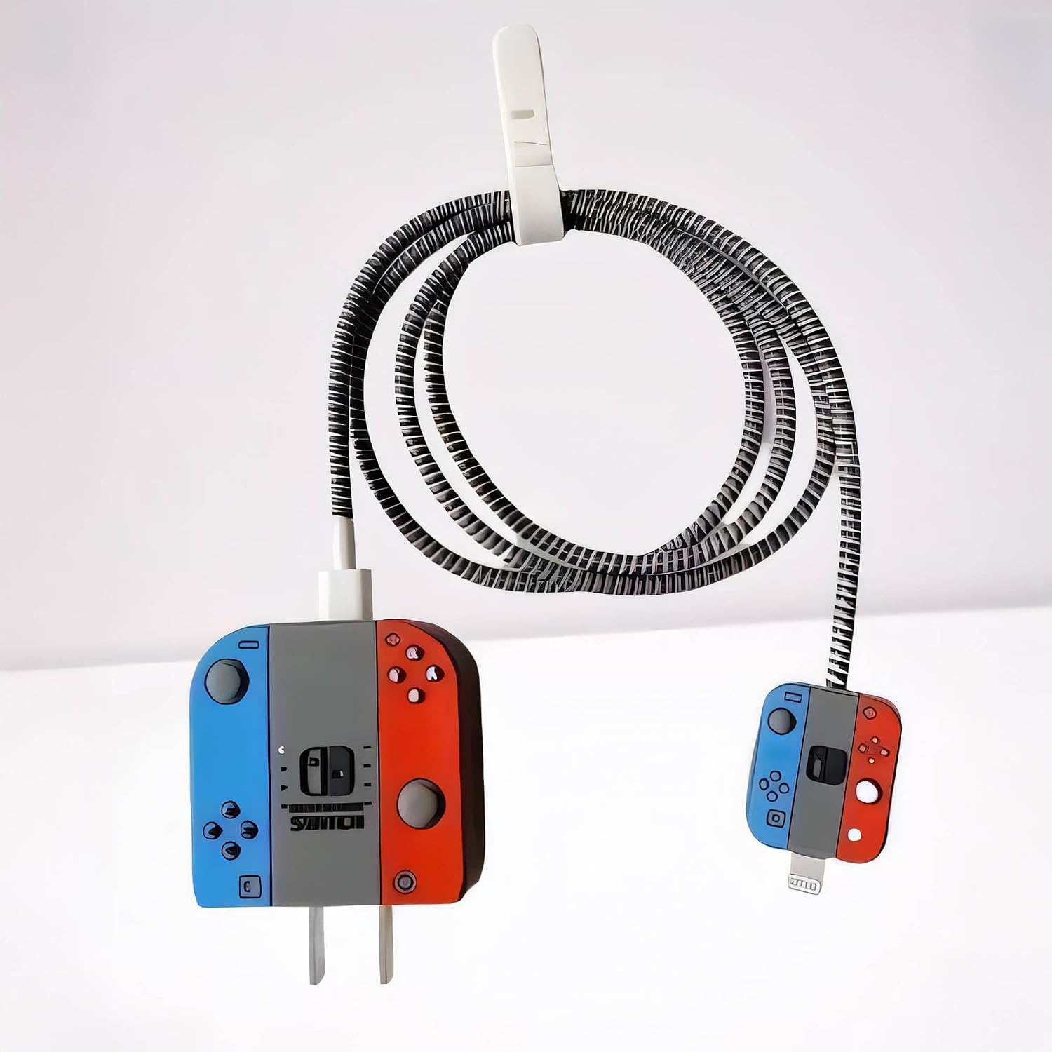 18w-20w Şarj Adaptörü ile Uyumlu Nintendo Switch Tasarımlı Şarj Başlığı ve Şarj Kablo Koruyucu Set – Renkli