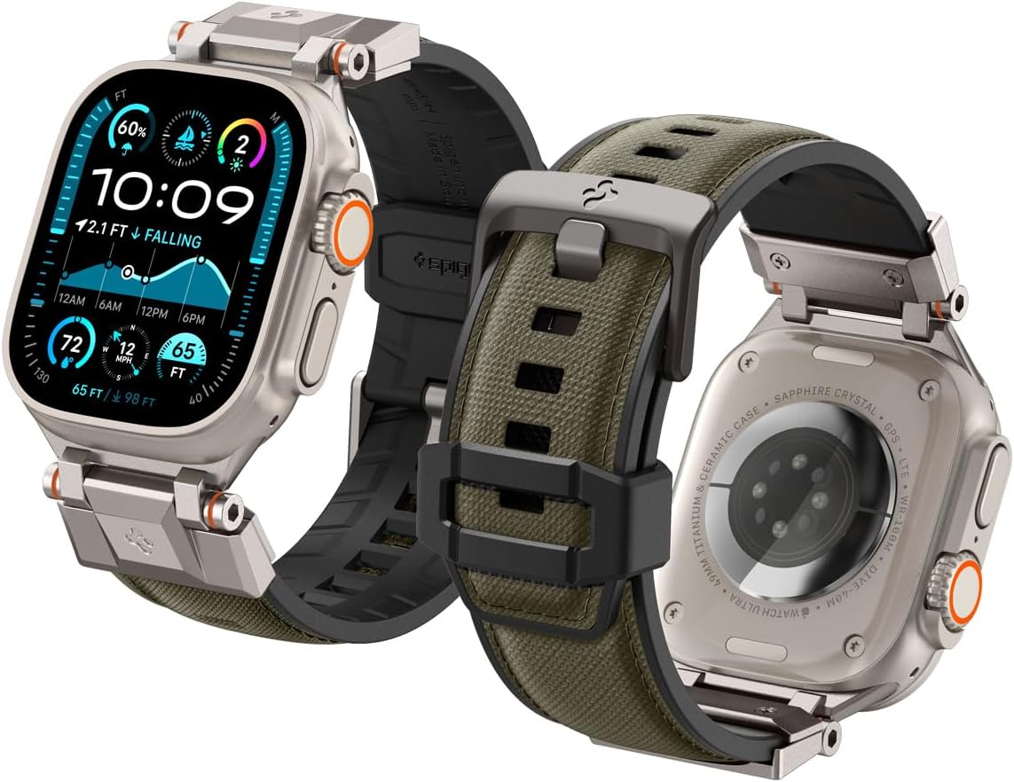 Apple Watch 49/46mm Ultra 4/3/2/1 / Seri 12/11/10 ile Uyumlu Kordon Kayış Band DuraPro Armor Military Green - AMP09102
