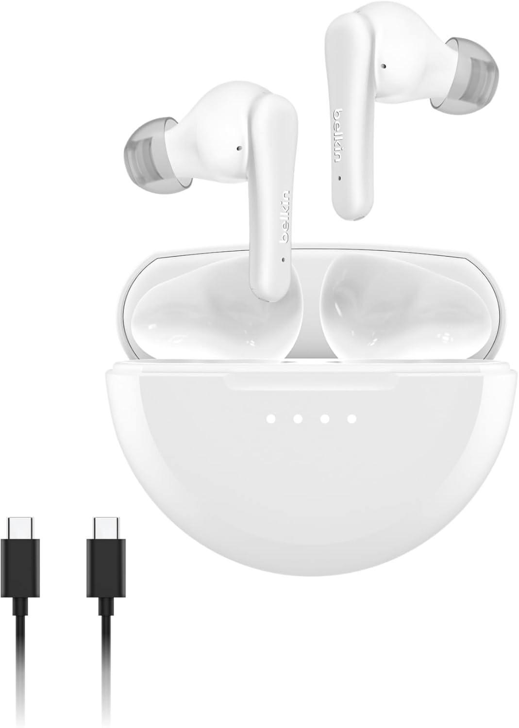 SoundForm Rhythm ANC Gerçek Kablosuz Kulak İçi Kulaklık, Dahili Mikrofonlu, USB-C Hızlı Şarj, 28 Saat Pil Ömrü, IPX5 Suya Dayanıklılık, iPhone, Galaxy, Pixel vb. için Bluetooth Kulaklık, Beyaz