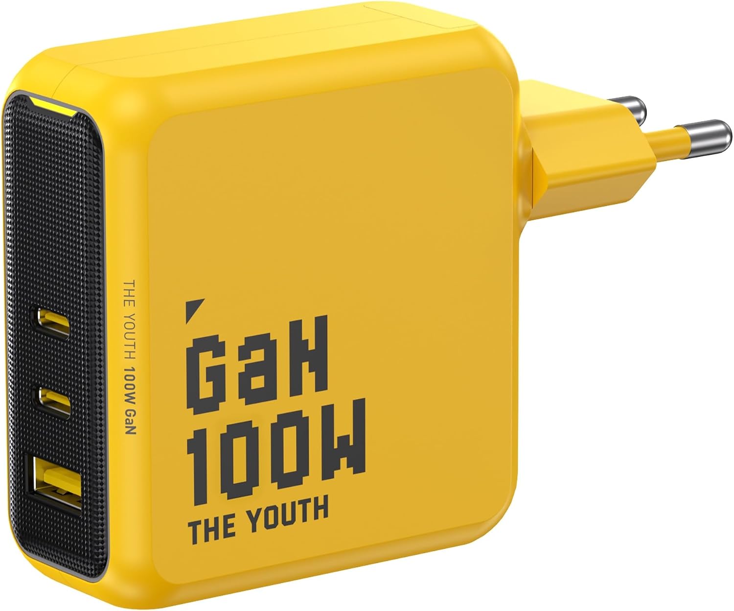 Youth 3 Portlu Şarj Adaptörü, 100W GaN Hızlı Şarj İstasyonu, Sarı