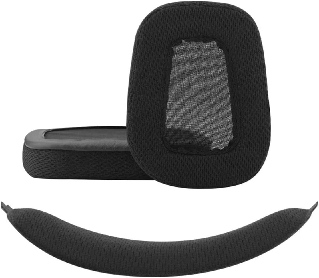Logitech G633 G933 G935 G635 G933S G633S Uyumlu Kulaklık Pedi ve Süngeri - Siyah Kumaş Sünger ve Kafa Bandı