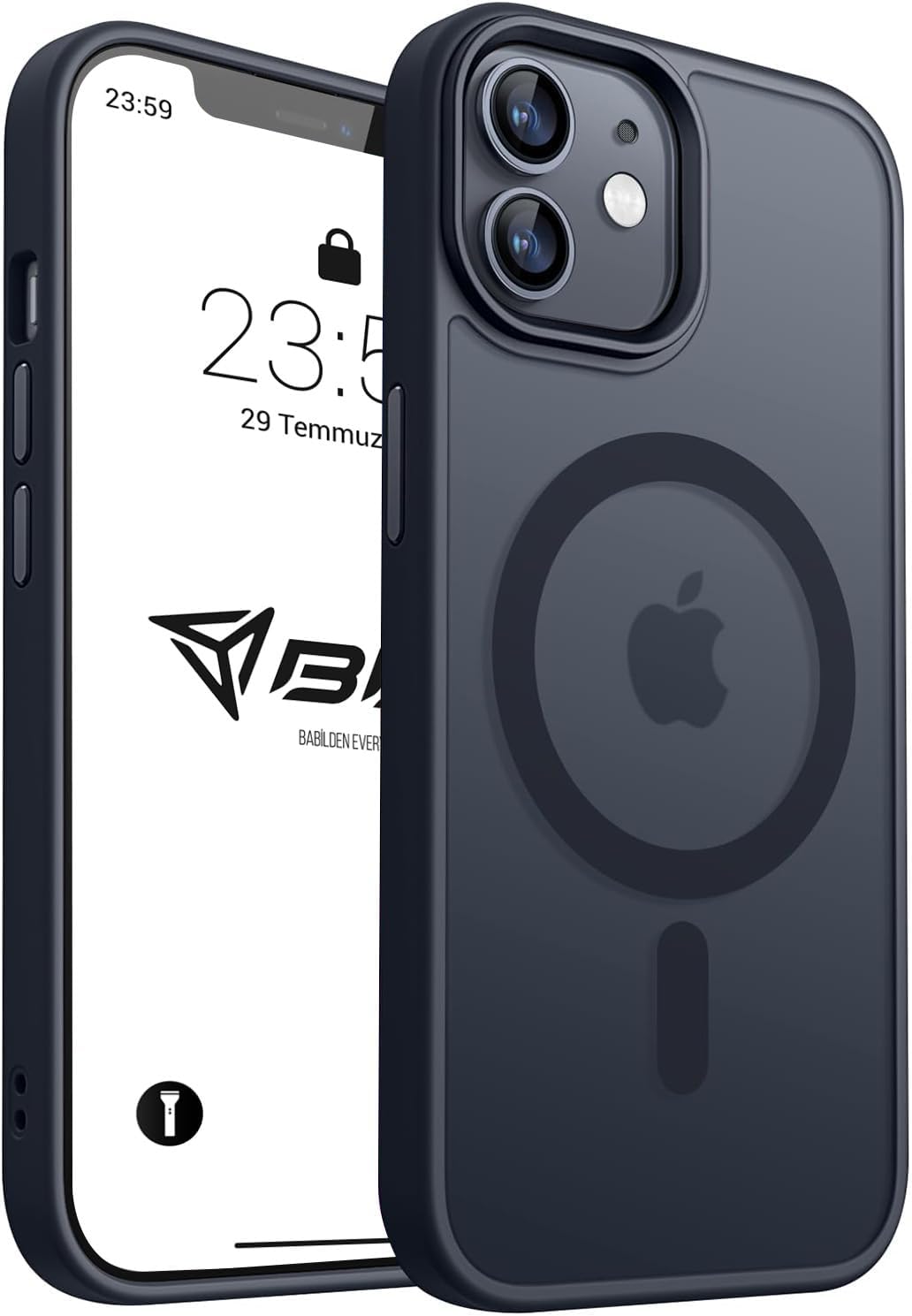 iPhone 11 İçin Kılıf Kamera Korumalı Magsafe İle Uyumlu Kablosuz Şarj Özellikli Mat Şeffaf Renkli Telefon Kılıfı (Siyah)