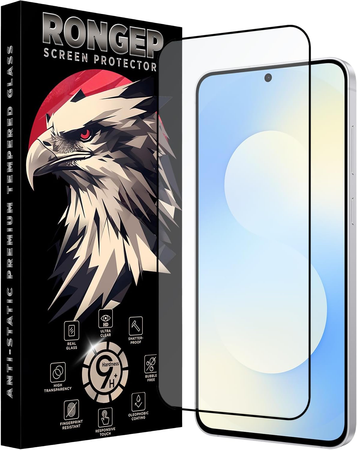 [Full-Glass] Samsung Galaxy S25 FE için Ekran Koruyucu 9H Sertlikte Anti-Static Temperli S25 FE Ekran Görüntü ve Dokunmayı Etkilemeyen Çizik ve Darbelere Karşı Samsung S25 FE Ekran Koruyucu
