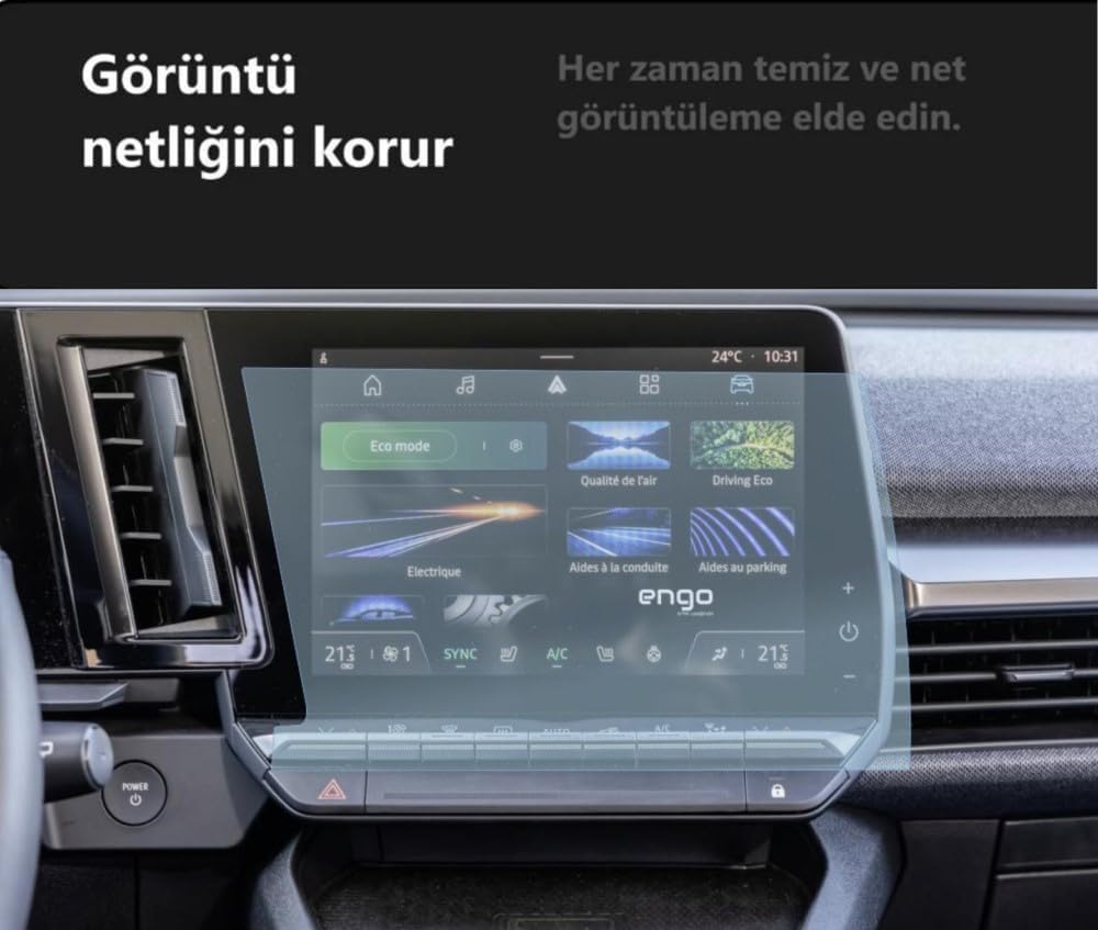 Renault Austral Multimedya 9 İnç İle Uyumlu Ekran Koruyucu Şeffaf Nano