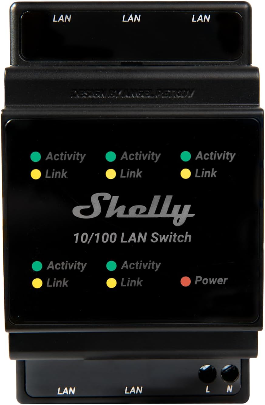 LAN Switch | DIN rayı için Ethernet ağ anahtarı (10/100 Mbps) | 5 RJ45 bağlantı noktası | 110 V - 230 V | ek adaptör gerekmez | kolay kurulum | tak ve çalıştır