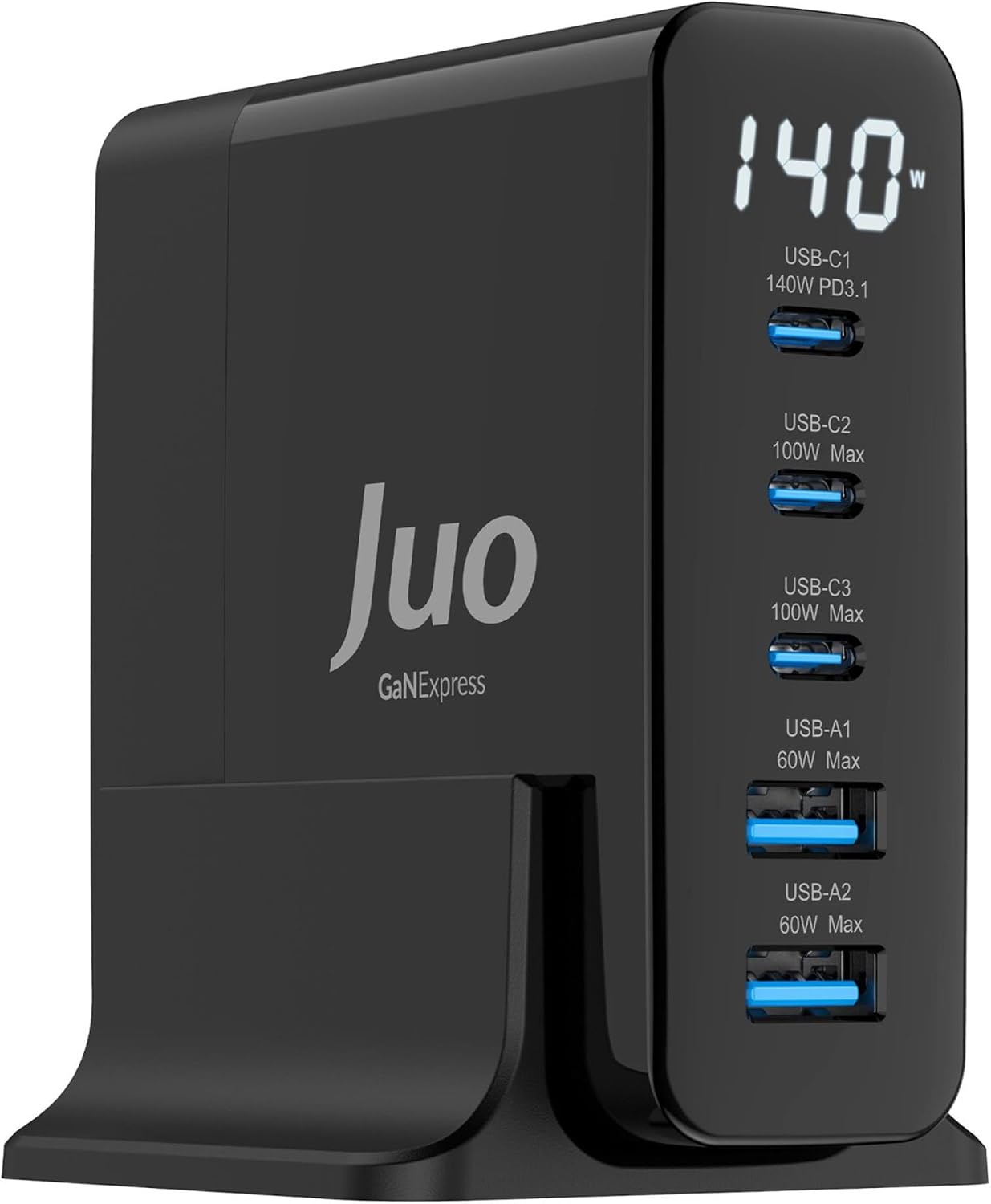 140W GaN PD 3.1 Masaüstü Hızlı Şarj Cihazı 3 Type-C + 2 USB-A iPhone & MacBook & Laptop Uyumlu Şarj Aleti