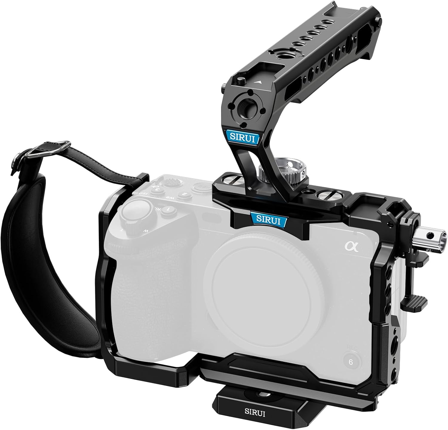 Sony FX3/FX30 için Üst Saplı Tam Kamera Kafes Kiti, Orijinal XLR Kulp ile Uyumlu, HDMI için Kablo Kelepçesi, 1/4"-20 Dişli Delikler, ARRI, Soğuk Ayakkabı ve NATO Ray için 3/8" Yerleştirme