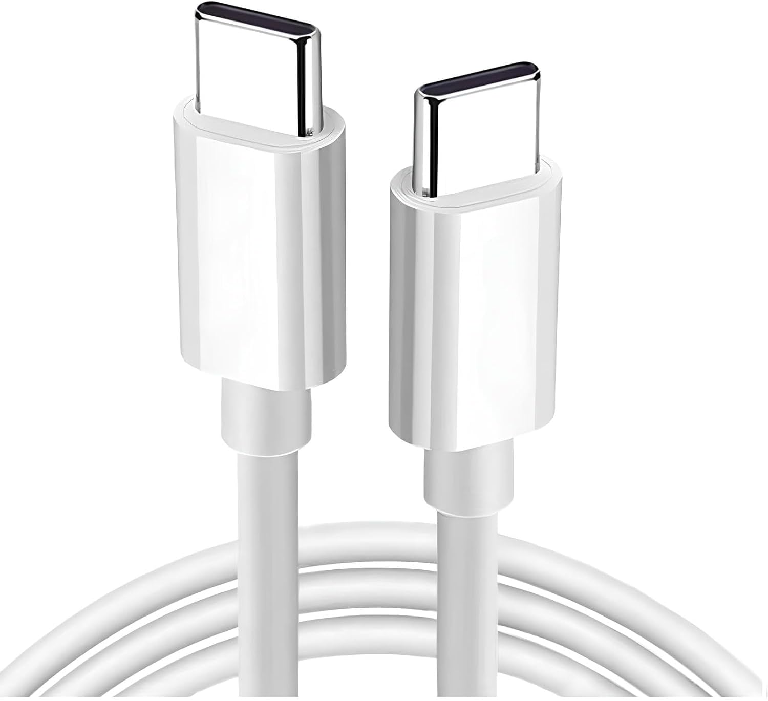 Type C to Type C Hızlı Şarj ve Data Transfer Özellikli Şarj Kablosu, 60 W Çift Taraflı USB C Kablo, Yüksek Kaliteli Malzeme 1 Metre/Beyaz