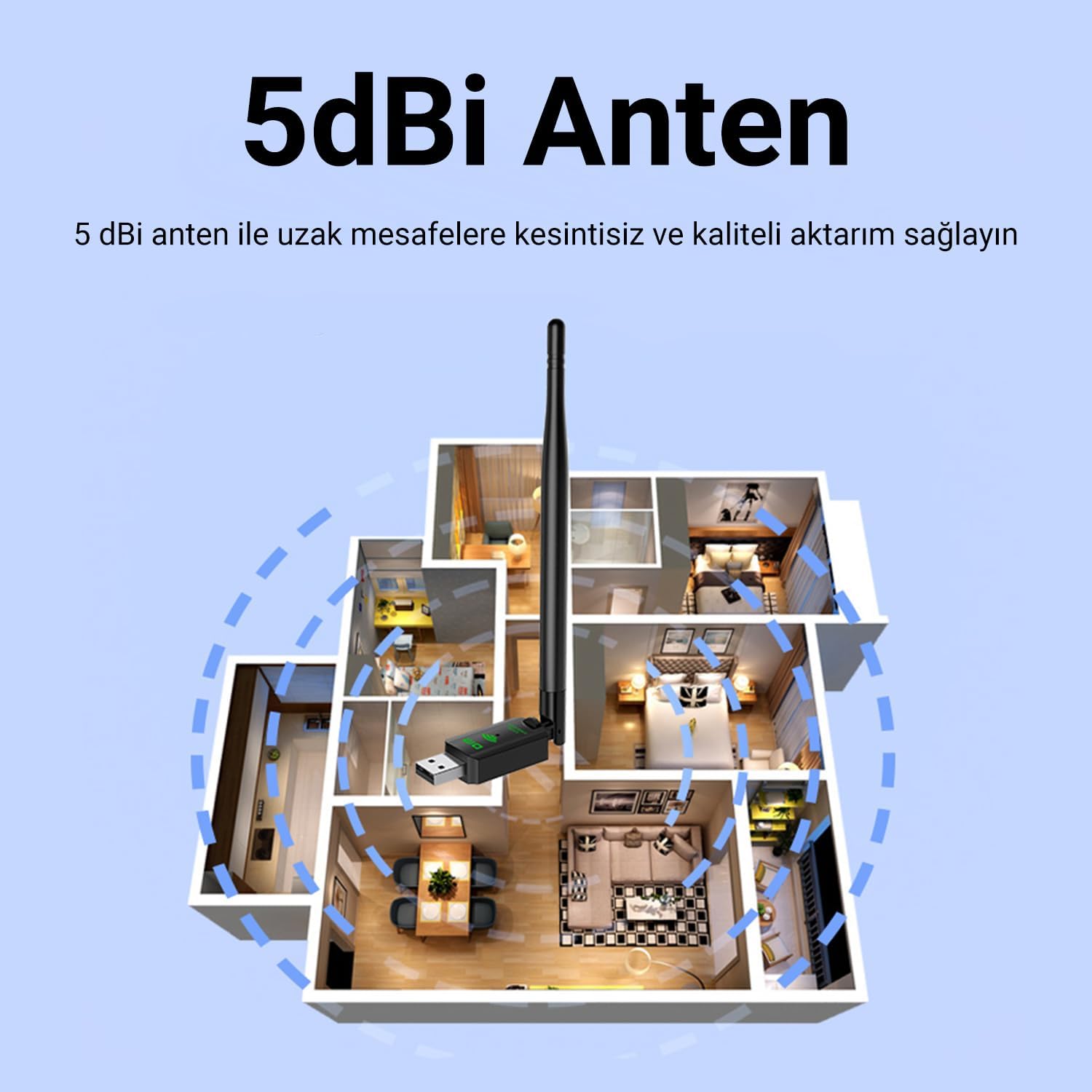 AD083 650 Mbps USB Wireless Adaptör Wifi Alıcı Verici Access Point