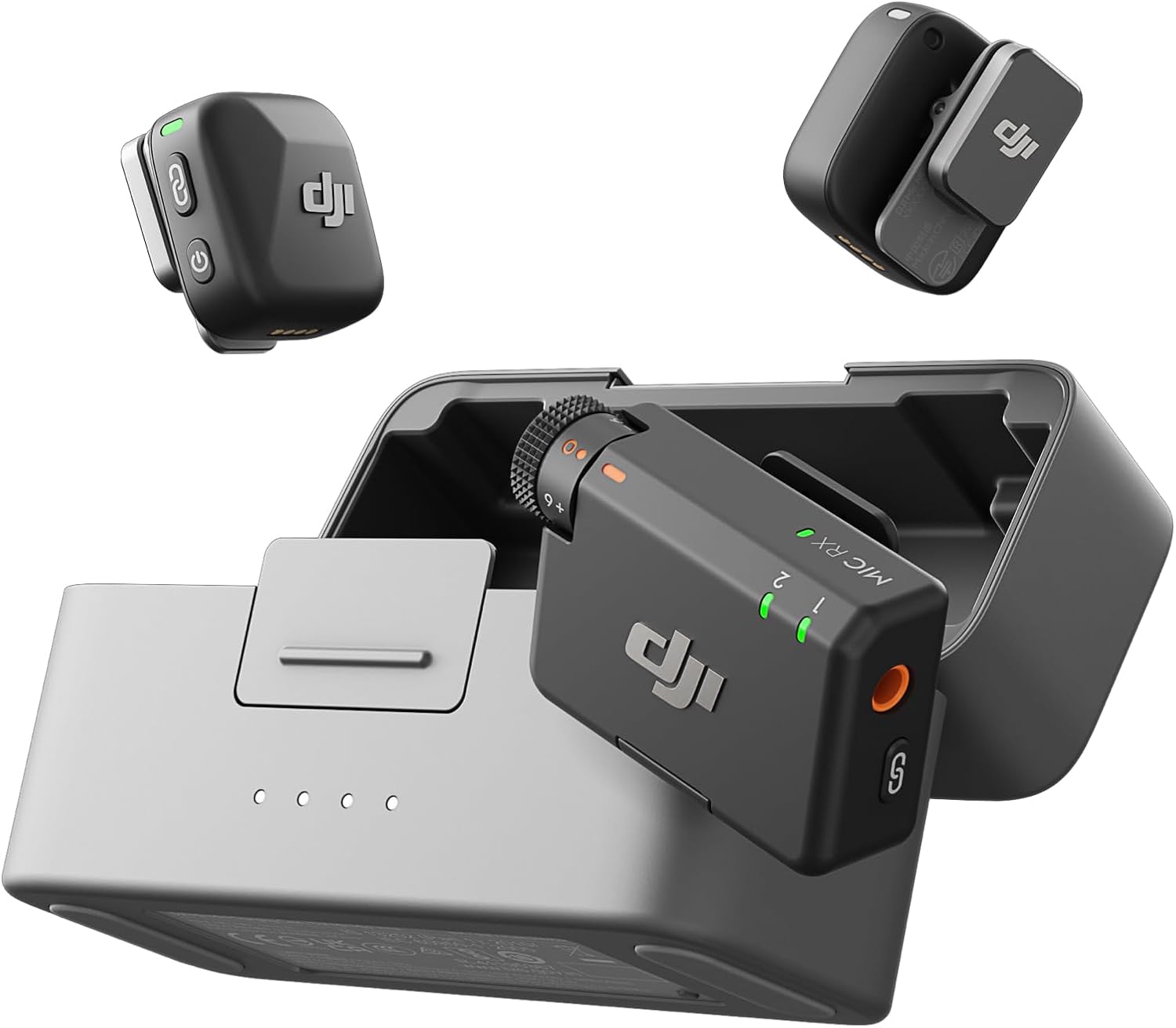 MIC Mini (2Tx + 1 Rx Şarj Kutusu), Ultra Hafif, HQ Ses, 48 Saat Kullanım, Gürültü İptali, Otomatik Limit, Kablosuz Mikrofon, Kamera/Iphone/Android, Vlog, Akış İçin