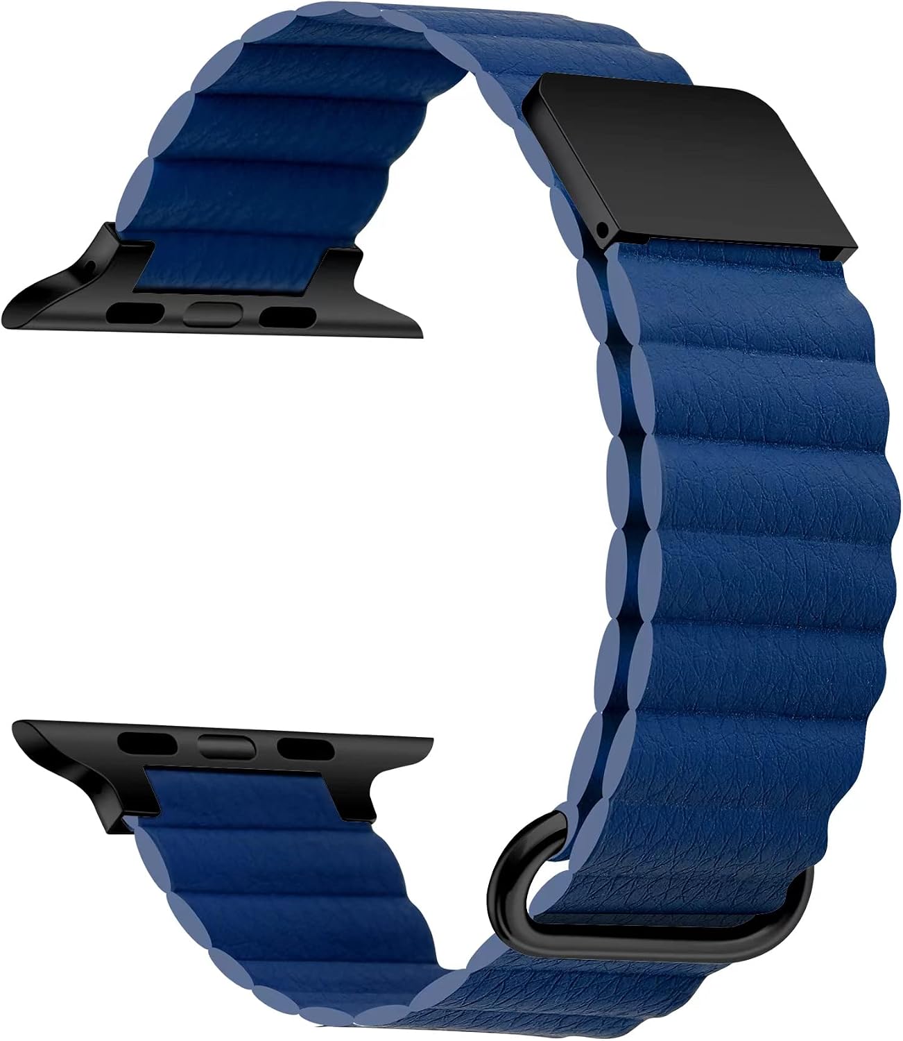 ​​​Apple İle Uyumlu Watch Ultra 42/44/49mm KRD-78 PU Deri Kordon Strap Kayış Lacivert