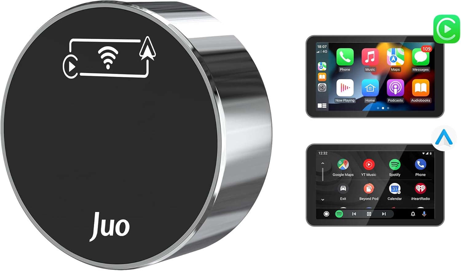 Kablosuz CarPlay Android Auto Kabloludan Kablosuza Çevirici USB ve Type-C Adaptör