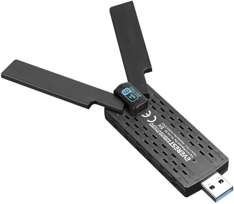 EVERLINK EWA1800 1800Mbps 2.4GHz/5GHz WIFI-6 AX1800 RTL8832 2 * 3.5dBi USB3.0 Kablosuz Adaptör