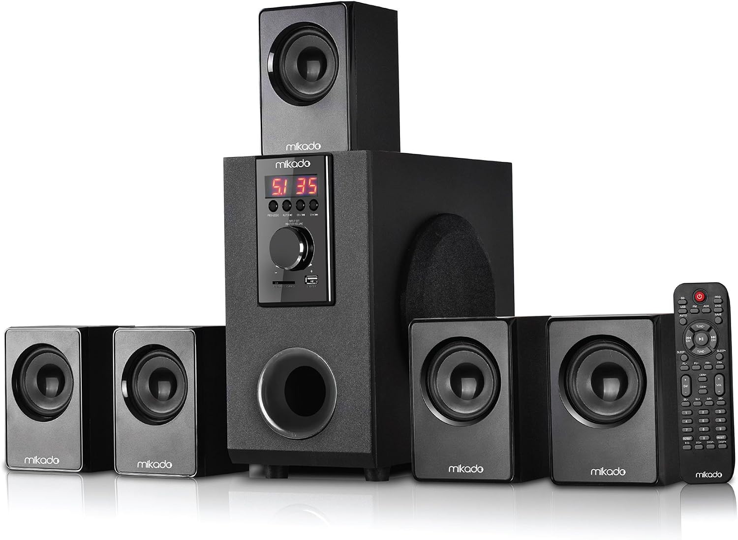 MD-505 5+1 Usb+SD+FM Destekli Bluetooth Speaker