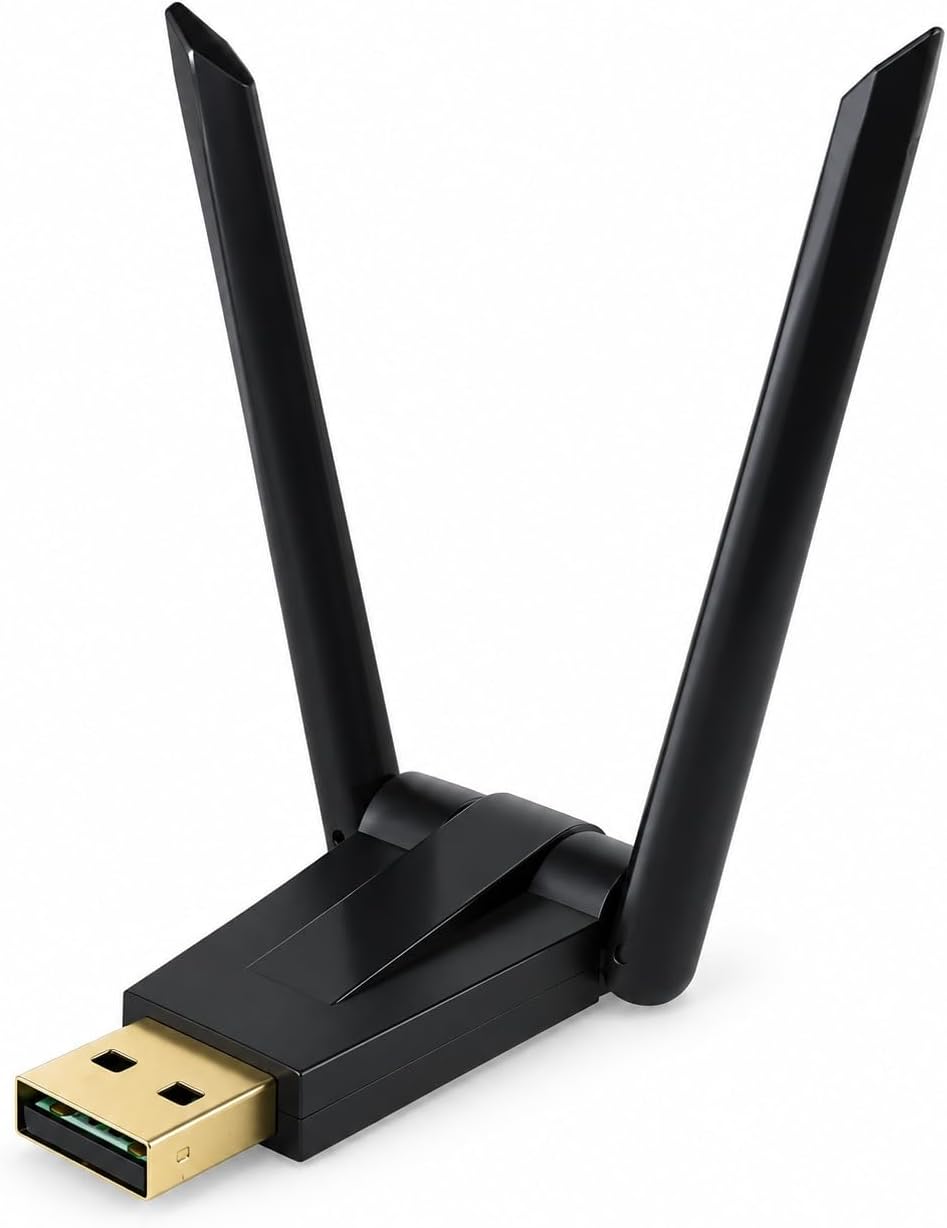 TRIO W136 300Mbps Realtek RTL8192EU Kablosuz WiFi Adaptör, Çift Antenli USB Wireless Dongle, PC Laptop Notebook İçin USB WiFi Alıcı, Windows 10/11 Uyumlu Tak Çalıştır Kablosuz İnternet Adaptörü