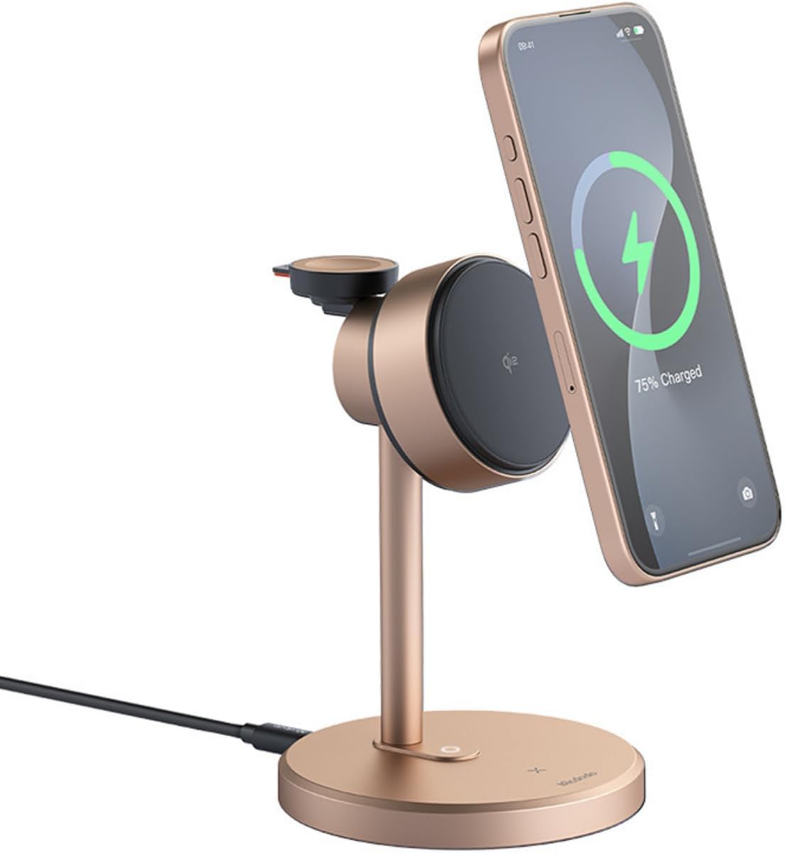 CH-2463 3in1 15W MagQ Qi2 Magsafe iPhone Kablosuz Şarj Standı Titanyum