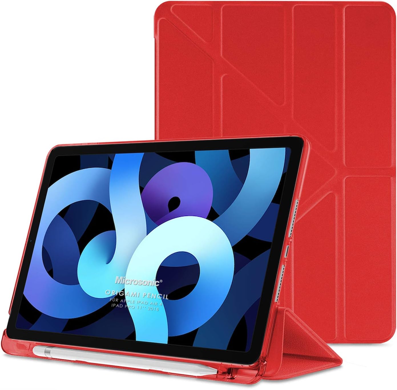 Apple iPad Air 13 2024 Kılıf (A2898-A2899) Origami Pencil Kırmızı [iPad Air 13 2024 ile Uyumlu Kılıf - Kırmızı]