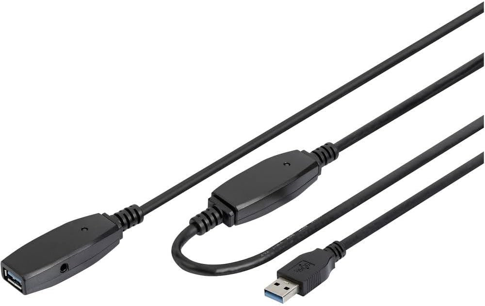 Aktif USB 3.0 Uzatma Kablosu - 10 m - 5 Gbps Aktarım Hızı - Tak ve Çalıştır - Hotswap - LED Fonksiyon Göstergesi - Siyah