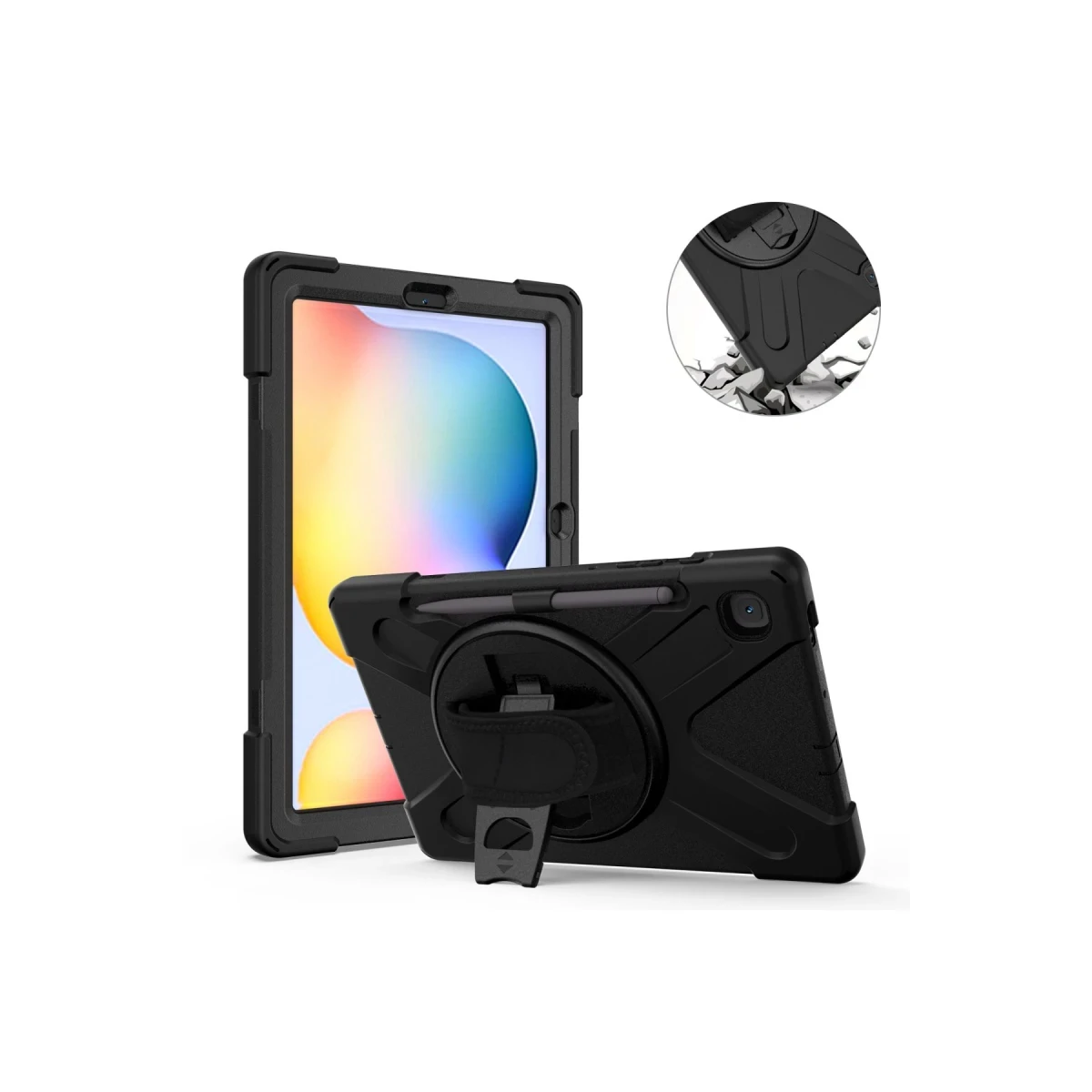Samsung Galaxy P610 Tab S6 Lite 10.4 Kılıf Amazing Tablet Kapak - Siyah