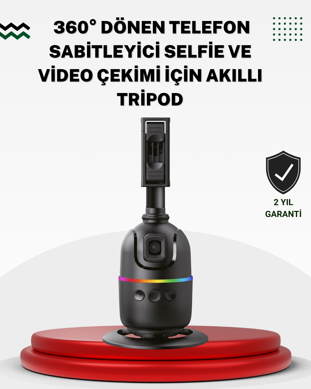 Sosyal Medya İçerikleri İçin Otomatik Yüz Takipli 360° Döner Gimbal Stand