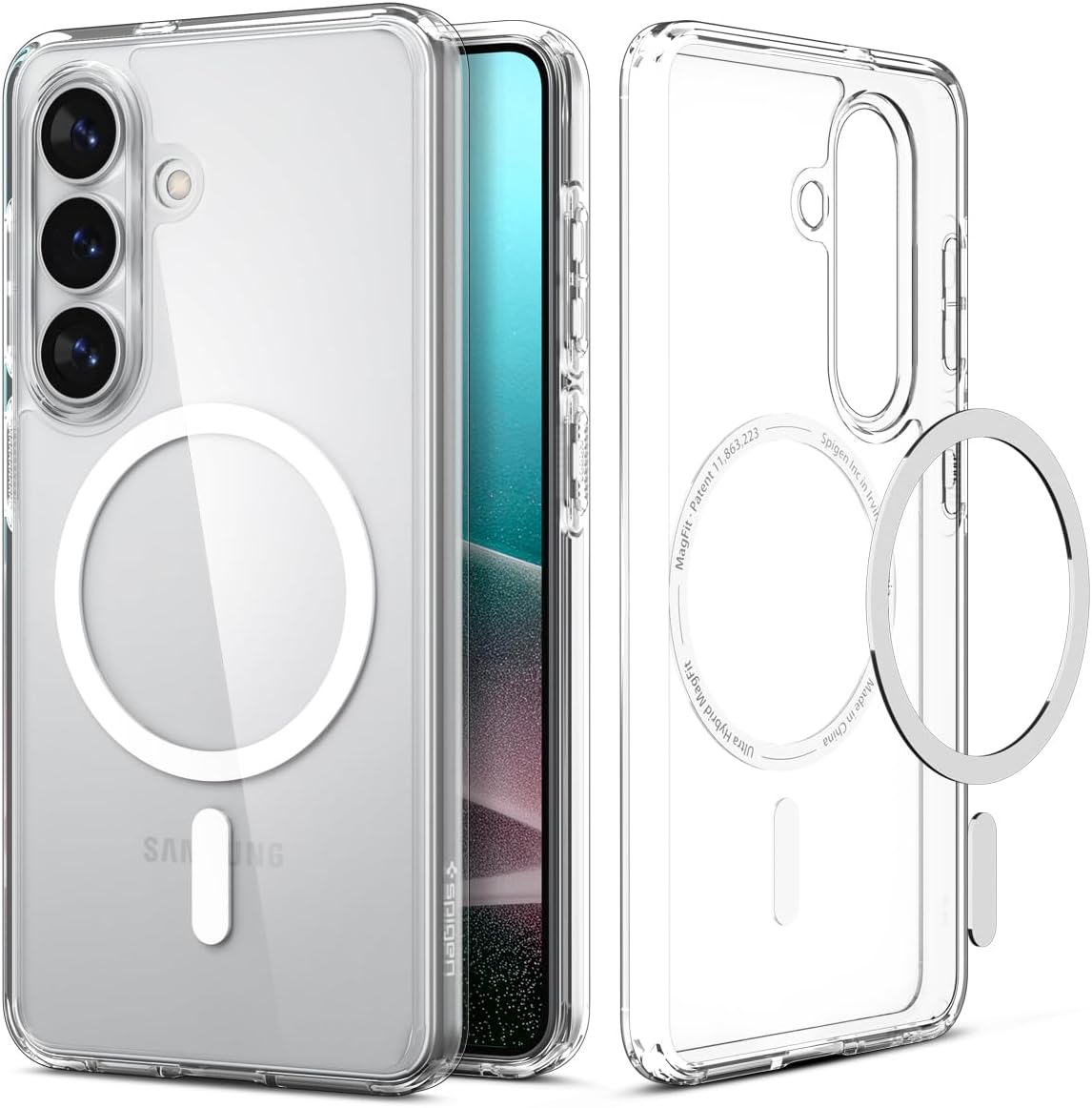 Galaxy S26 Plus ile Uyumlu Şeffaf Magnet Kılıf Ultra Hybrid Mag Fit Clear White - ACS10964