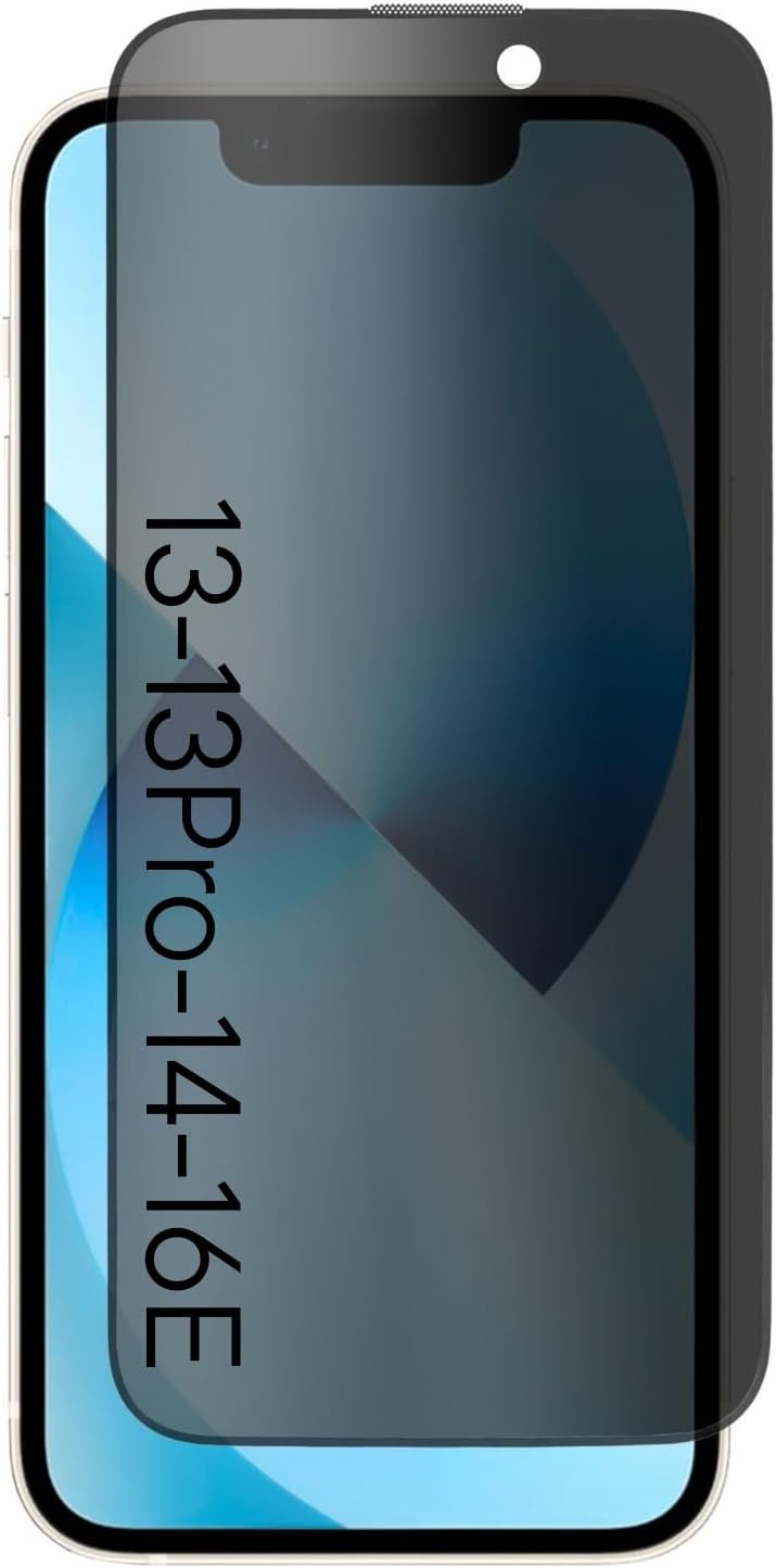 [HAYALET EKRAN KORUYUCU] For iPhone 13/13 Pro / 14 / 16E ile uyumlu Privacy Gizli Kırılmaz Cam Tam Kaplayan Su İtici Safir Ekran Koruyucu + Uygulama Bezleri